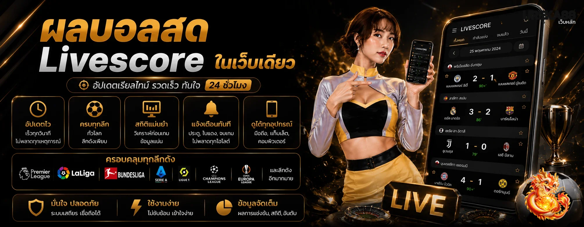 หน้าผลบอลสดและกีฬา UREKA88